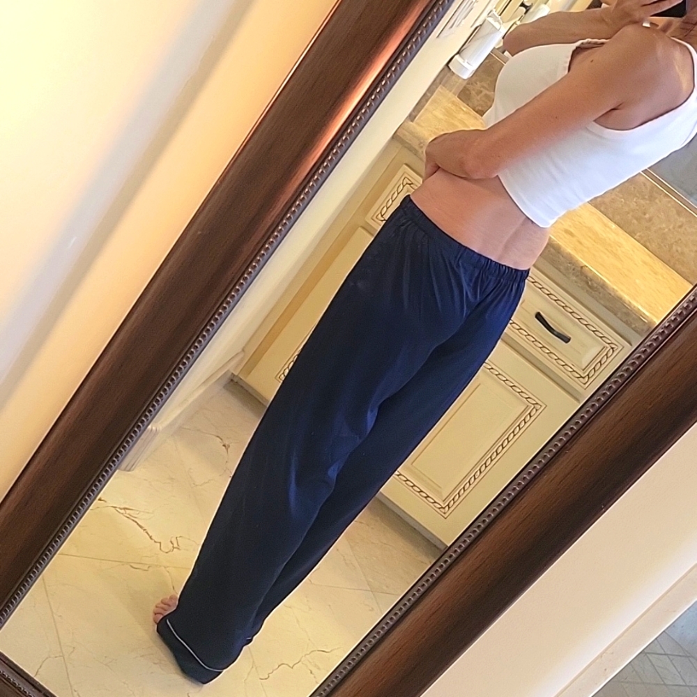 Identity Lingerie Baby Blue Silky Pajama Bottoms, M/L - Picture 4 of 15